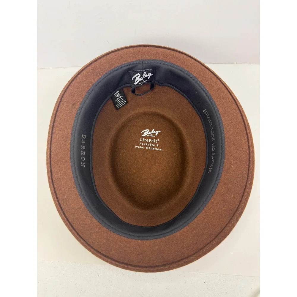 Bailey of Hollywood Darron Pork Pie 100% Wool Lite Felt Brown with Black Ribbon